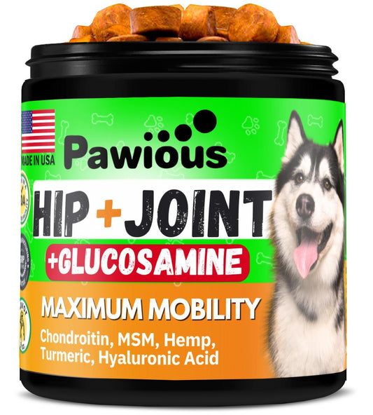 GreyMuzzle Hip & Joint Chews — Glucosamine Joint Support for Senior Dogs (120 Count)