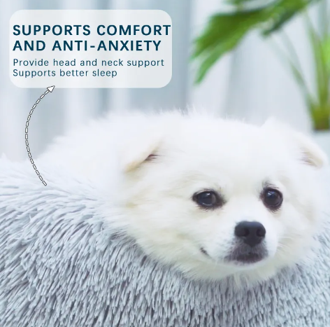 GreyMuzzle Calming Donut Cuddler — Anxiety-Relief Bed for Senior Dogs