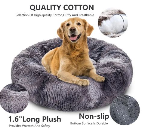 GreyMuzzle Calming Donut Cuddler — Anxiety-Relief Bed for Senior Dogs