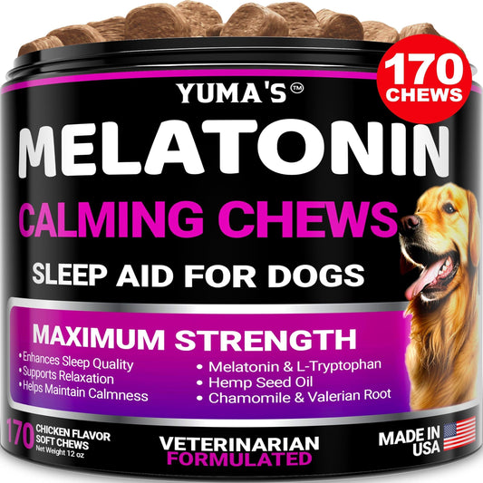 GreyMuzzle Calming Chews — Melatonin Soft Chews for Anxious Senior Dogs (170 Count)